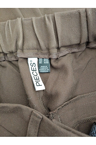 PIECES Dámské hnědé široké kalhoty s vysokým pasem Velikost EU S/32 | PIECES | obrázek 6