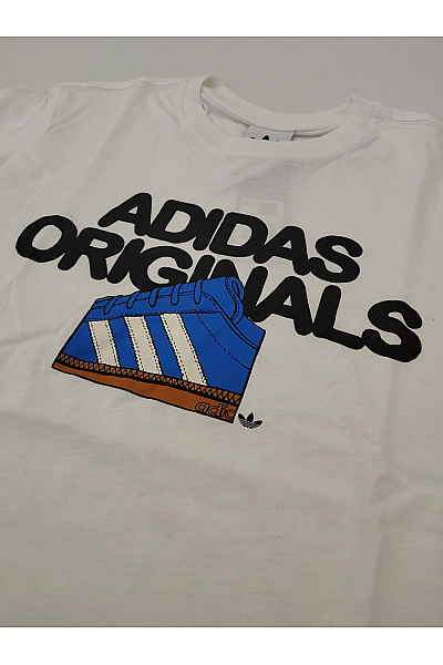 ADIDAS Bílé bavlněné pánské tričko s krátkým rukávem a potiskem Vel. US M | ADIDAS | obrázek 6