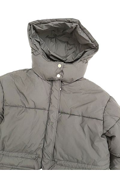 URBAN CLASSICS Dámská černá prošívaná zimní bunda s kapucí puffer Velikost S | URBAN CLASSICS | obrázek 4