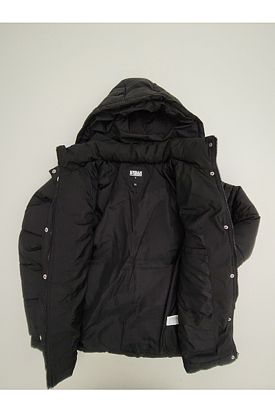 URBAN CLASSICS Dámská černá prošívaná zimní bunda s kapucí puffer Velikost S | URBAN CLASSICS | obrázek 7