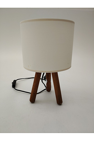 Stolní lampa s dřevěným stativem a bílým stínidlem | Unimoda | obrázek 2