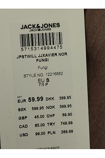 JACK & JONES Pánské hnědé chino kalhoty s kapsami a pružným pasem Vel. EU S | JACK & JONES | obrázek 6