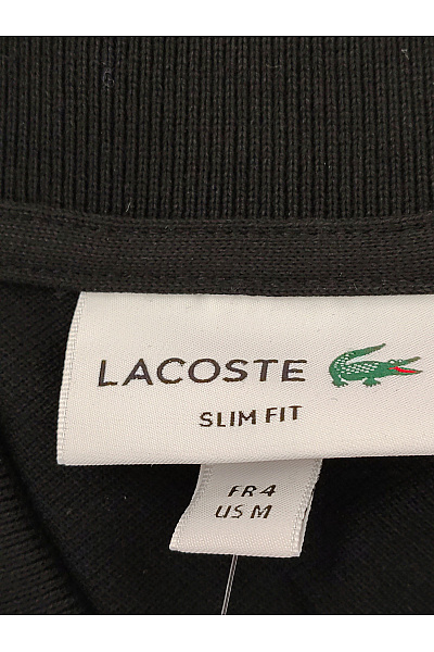 LACOSTE Černé bavlněné polo tričko s krátkým rukávem Velikost US M | LACOSTE | obrázek 4