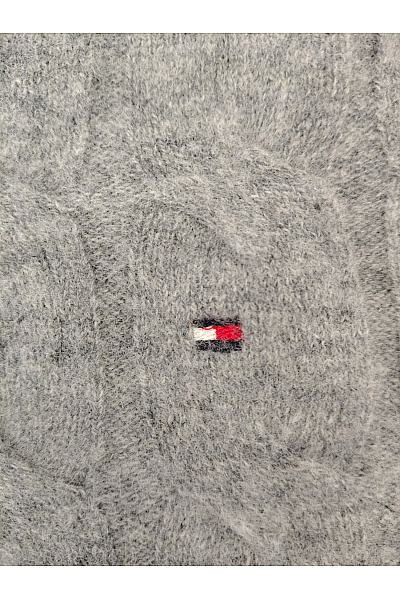 TOMMY HILFIGER Šedý dámský pletený copánkový pulovr s dlouhým rukávem Velikost L | TOMMY HILFIGER | obrázek 4