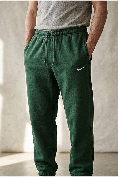 Nike Pánské Zelené Bavlněné Tepláky S Gumou Na Nohavicích Velikost US S
