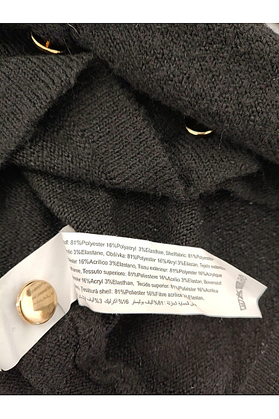 Černý dámský kardigan s krajkou a balonovými rukávy Velikost M | Unimoda | obrázek 5