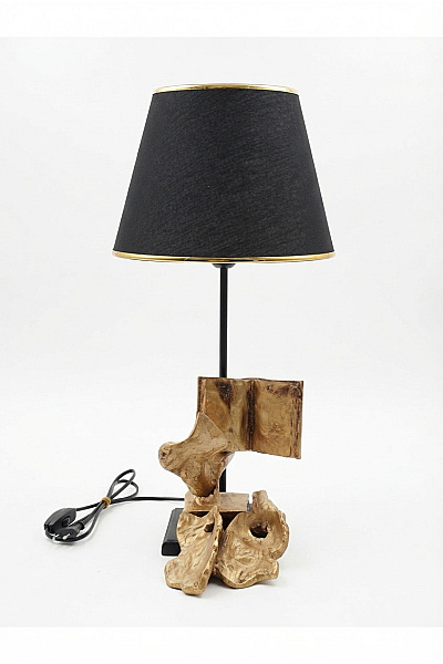 Stolní Lampa S Motivem Knihy černá Zlatá