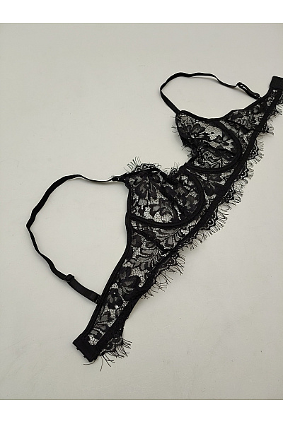 Černá krajková braletová podprsenka s kosticemi | Unimoda | obrázek 6