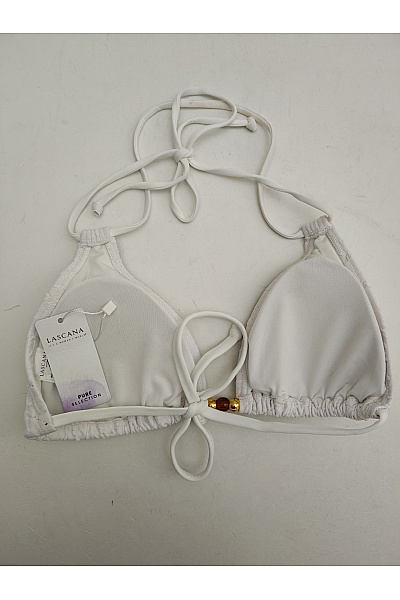 Lasca Bílé dámské bikiny s krajkou a zavazováním za krk Vel. EU 38C/D | Lasca | obrázek 5