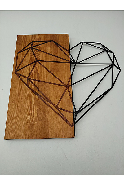 Nástěnná dekorace srdce geometrické hnědé | Unimoda | obrázek 2