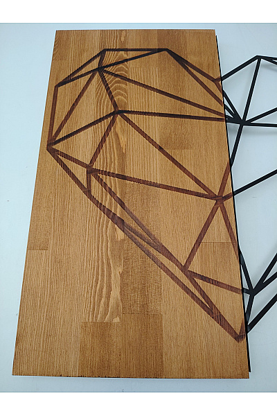 Nástěnná dekorace srdce geometrické hnědé | Unimoda | obrázek 3