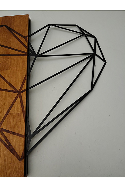 Nástěnná dekorace srdce geometrické hnědé | Unimoda | obrázek 4