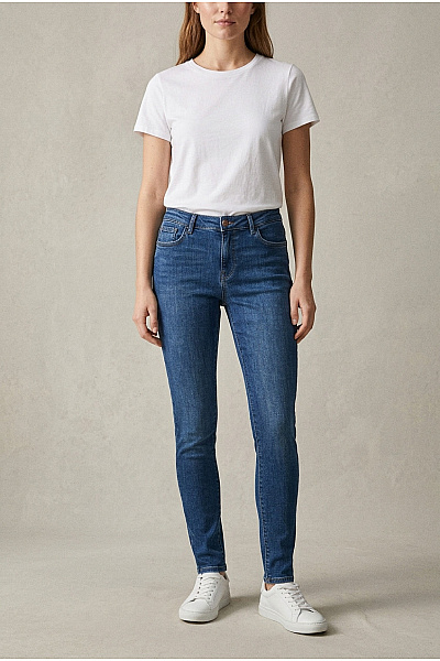 ONLY Dámské Modré Bavlněné Skinny Džíny S Vysokým Pasem Velikost L/32