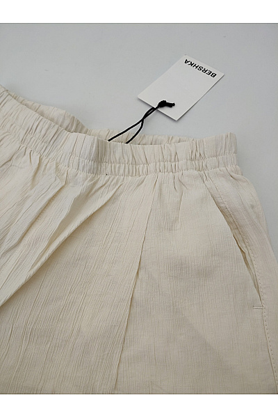 Bershka Béžové dámské široké letní kalhoty palazzo Velikost EU S | Bershka | obrázek 4