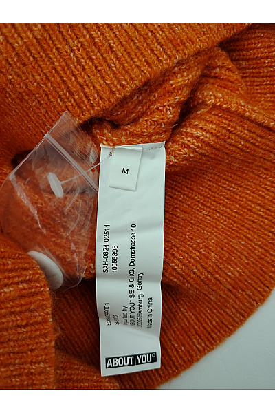 Oranžový dámský pletený rolák s knoflíky na rukávech Vel. M | Unimoda | obrázek 5