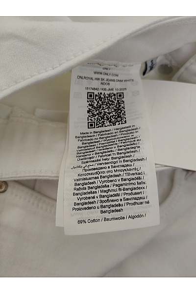 ONLY Dámské bílé bavlněné džíny s vysokým pasem Vel. S | ONLY | obrázek 9