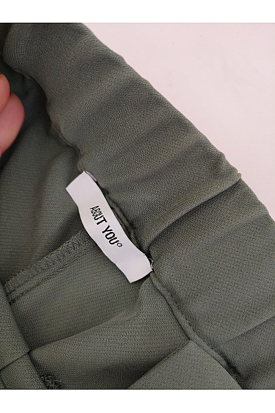 Dámské khaki kalhoty s vysokým pasem a gumou v pase Velikost EU 42 | Unimoda | obrázek 2