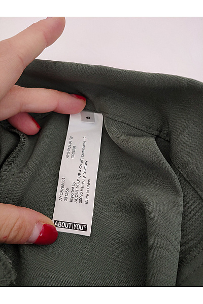 Dámské khaki kalhoty s vysokým pasem a gumou v pase Velikost EU 42 | Unimoda | obrázek 3