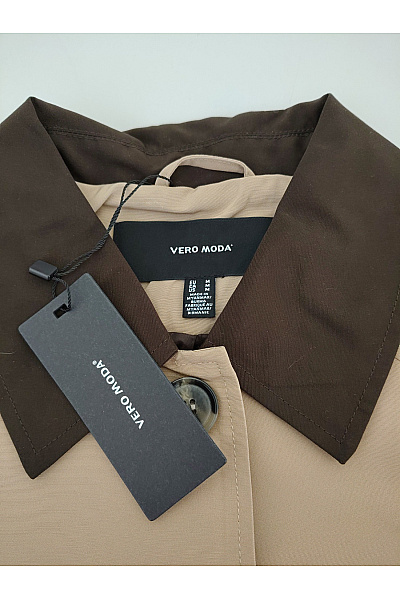 VERO MODA Dámský béžový trenčkot elegantní jarní podzimní kabát Vel. EU M | VERO MODA | obrázek 6