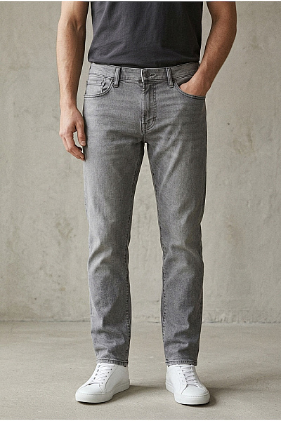 PREMIUM Pánské šedé Bavlněné Džíny Slim Fit Vel. US W33 L30
