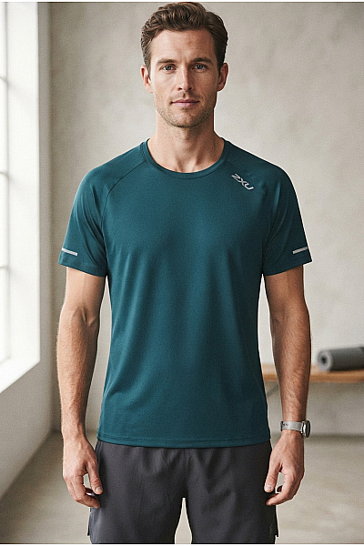 2XU Pánské Sportovní Běžecké Tričko S Krátkým Rukávem Zelené Velikost M