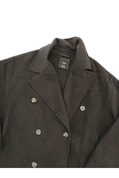 MANGO Dámský vlněný dvouřadý kabát dlouhý elegantní černý Velikost EU M | MANGO | obrázek 4