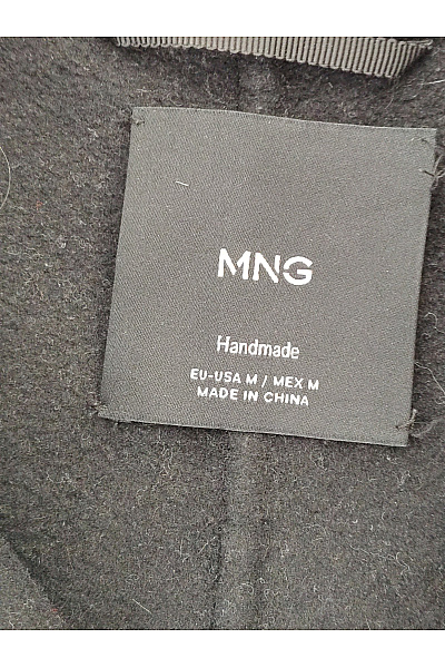 MANGO Dámský vlněný dvouřadý kabát dlouhý elegantní černý Velikost EU M | MANGO | obrázek 5