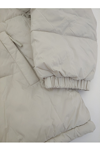 PULL&BEAR Béžová dámská zimní prošívaná puffer bunda s kapucí Vel. EU L | PULL&BEAR | obrázek 3