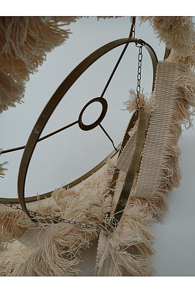 Béžové závěsné svítidlo s třásněmi boho styl | Unimoda | obrázek 5