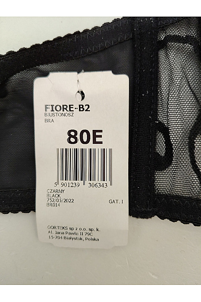 GORTEKS Černá krajková kosticová podprsenka s průsvitnými košíčky Vel. EU 80E | GORTEKS | obrázek 9