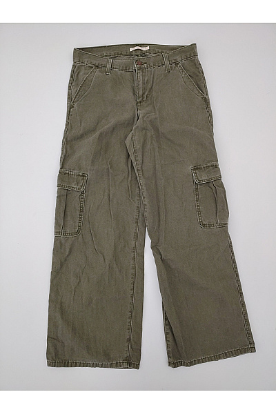 LEVIS Dámské khaki cargo kalhoty bavlněné široké Velikost US W28 L30 | LEVIS | obrázek 2