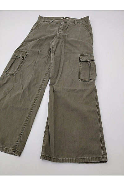 LEVIS Dámské khaki cargo kalhoty bavlněné široké Velikost US W28 L30 | LEVIS | obrázek 3