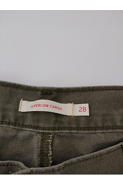 LEVIS Dámské khaki cargo kalhoty bavlněné široké Velikost US W28 L30 | LEVIS | obrázek 7