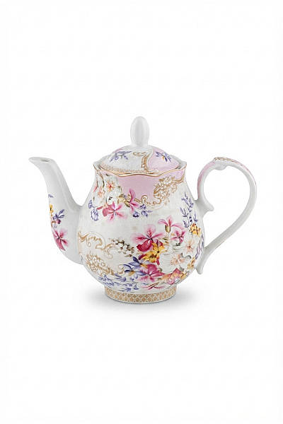 Porcelánová čajová Konvice S Květinovým Vzorem