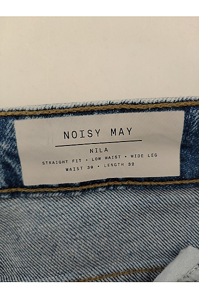 Noisy May Dámské bavlněné džíny rovné seprané s vysokým pasem Vel. 30/32 | Noisy May | obrázek 5