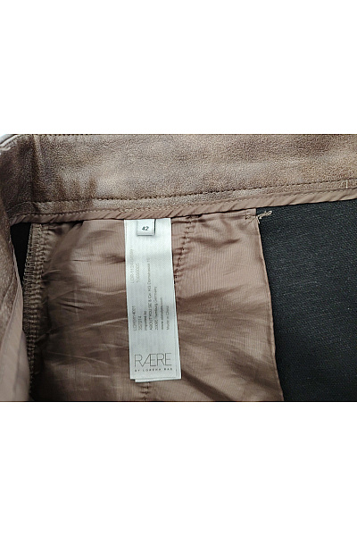 Dámské hnědé koženkové kraťasy s vysokým pasem a kapsami Velikost EU 42 | Unimoda | obrázek 6