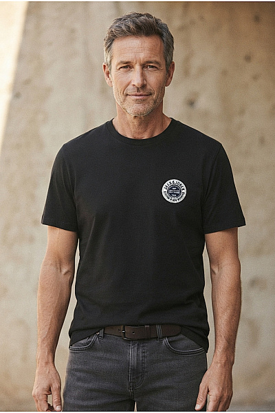 JACK & JONES Pánské černé Bavlněné Tričko S Krátkým Rukávem A Potiskem Velikost 6XL