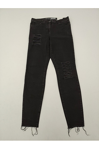 ONLY Dámské černé skinny džíny s dírami a roztřepenými nohavicemi Velikost M | ONLY | obrázek 2