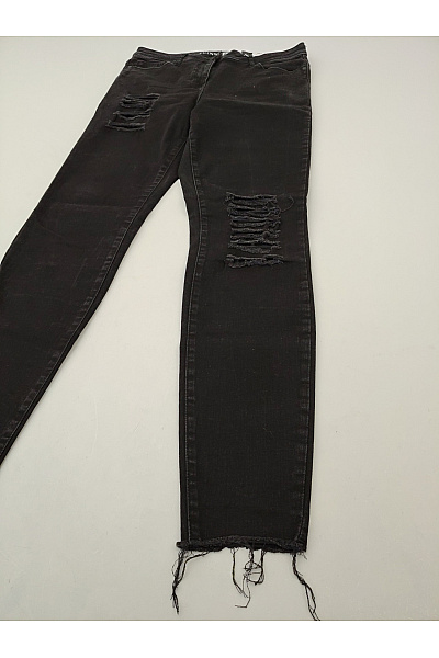 ONLY Dámské černé skinny džíny s dírami a roztřepenými nohavicemi Velikost M | ONLY | obrázek 3