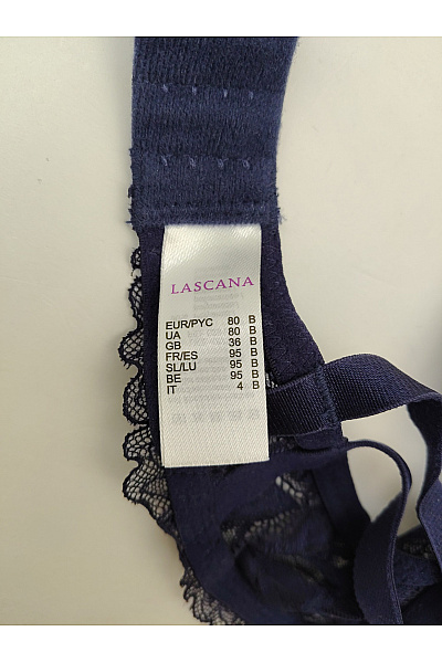 Lasca Modrá krajková push-up podprsenka s ozdobnými pásky a překříženými ramínky Vel. EU 80 B | Lasca | obrázek 8