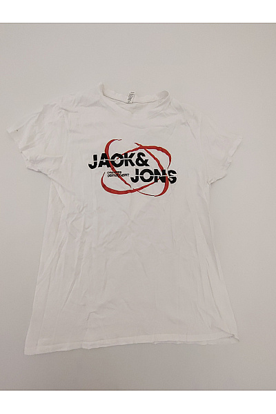 JACK & JONES Bílé pánské tričko s krátkým rukávem a potiskem Velikost M | JACK & JONES | obrázek 2