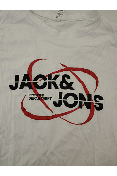 JACK & JONES Bílé pánské tričko s krátkým rukávem a potiskem Velikost M | JACK & JONES | obrázek 4