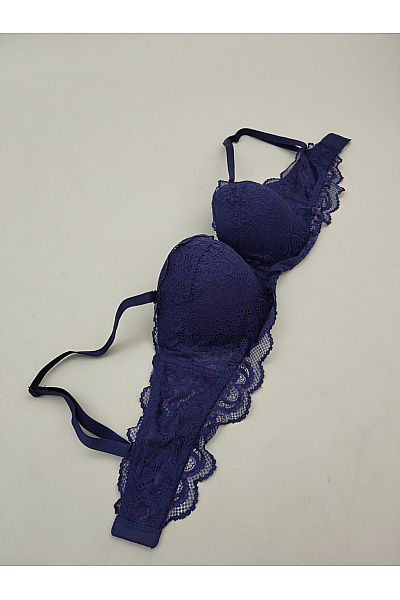 Lasca Modrá krajková push up bardotka Vel. EU 80C | Lasca | obrázek 6