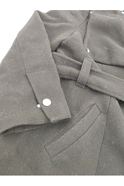 Černý elegantní krátký kabát s kapucí Vel. EU 42 | Unimoda | obrázek 8