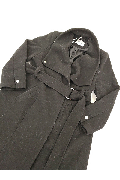 Černý elegantní krátký kabát s kapucí Vel. EU 42 | Unimoda | obrázek 9