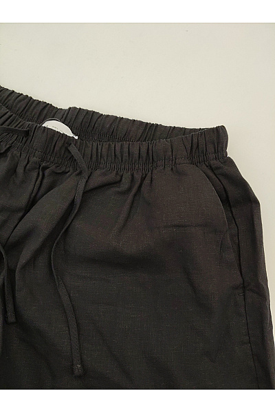 Bershka Černé dámské široké letní kalhoty s vysokým pasem Velikost EU L | Bershka | obrázek 4