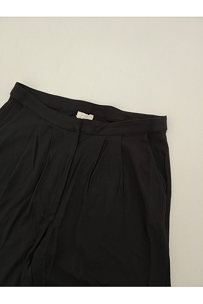 Dámské černé široké kalhoty s vysokým pasem elegantní | Unimoda | obrázek 4
