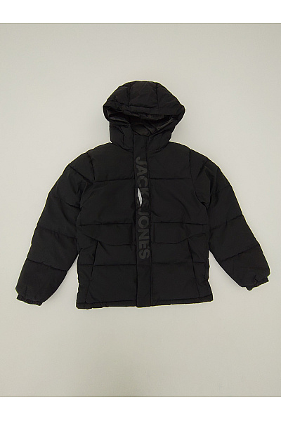 JACK & JONES Chlapecká černá prošívaná zimní bunda s kapucí Vel. EU 164 | JACK & JONES | obrázek 2