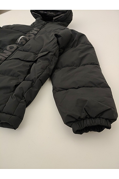 JACK & JONES Chlapecká černá prošívaná zimní bunda s kapucí Vel. EU 164 | JACK & JONES | obrázek 3