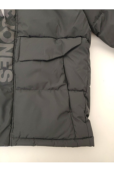 JACK & JONES Chlapecká černá prošívaná zimní bunda s kapucí Vel. EU 164 | JACK & JONES | obrázek 4